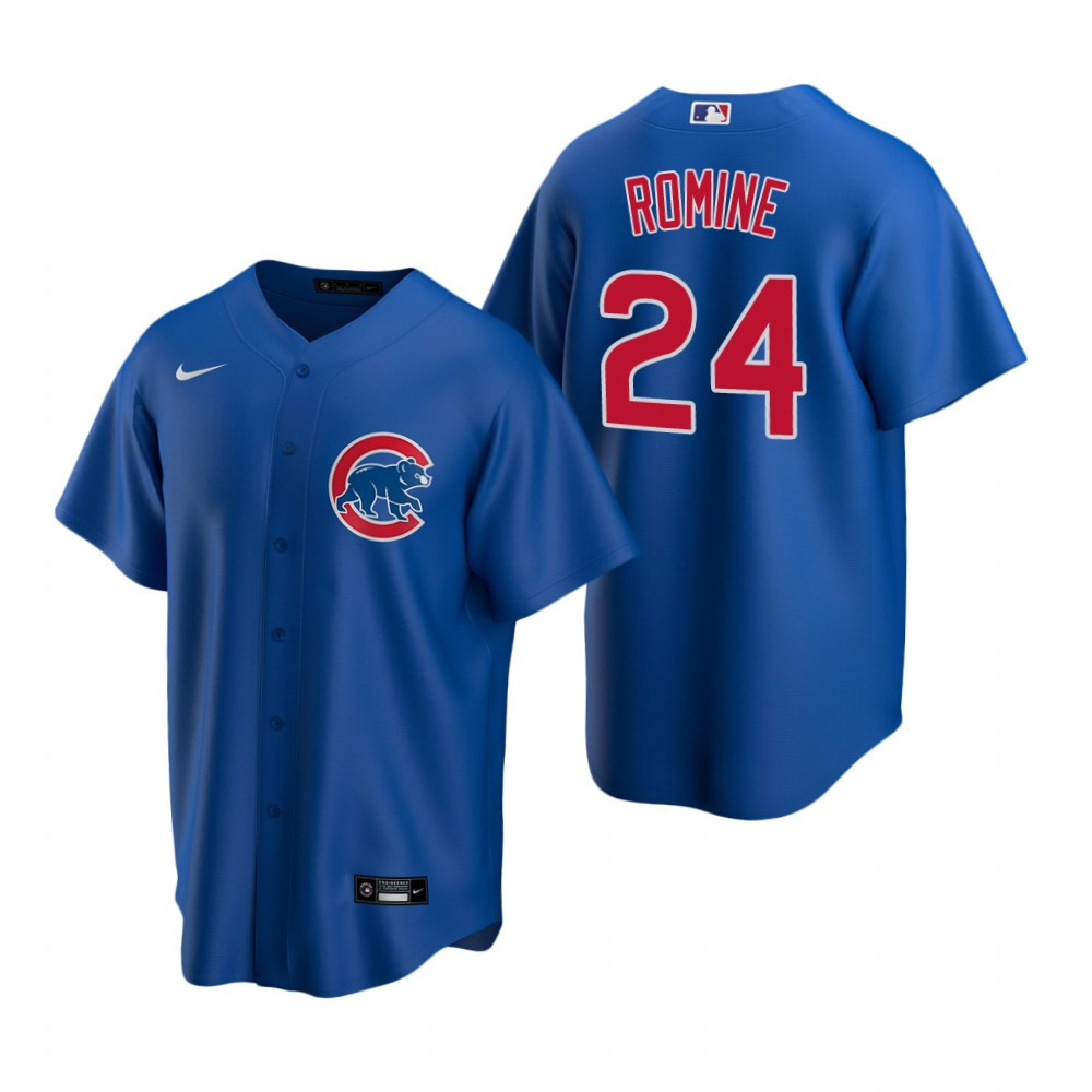 Mens Chicago Cubs #24 Andrew Romine Alternate Royal Jersey Gift For Cubs Fans