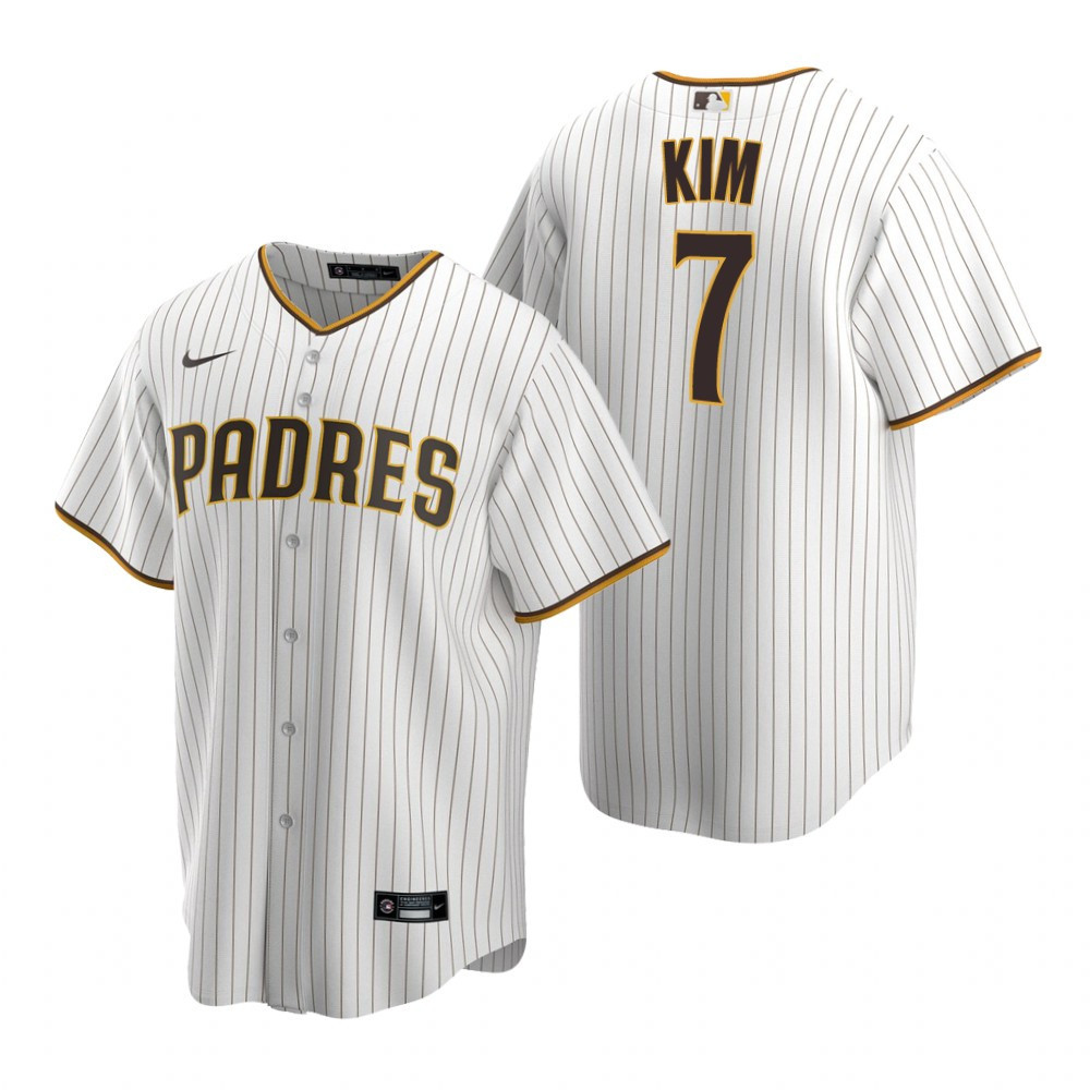Mens San Diego Padres #7 Ha-Seong Kim 2020 Home White Jersey Gift For Padres Fans