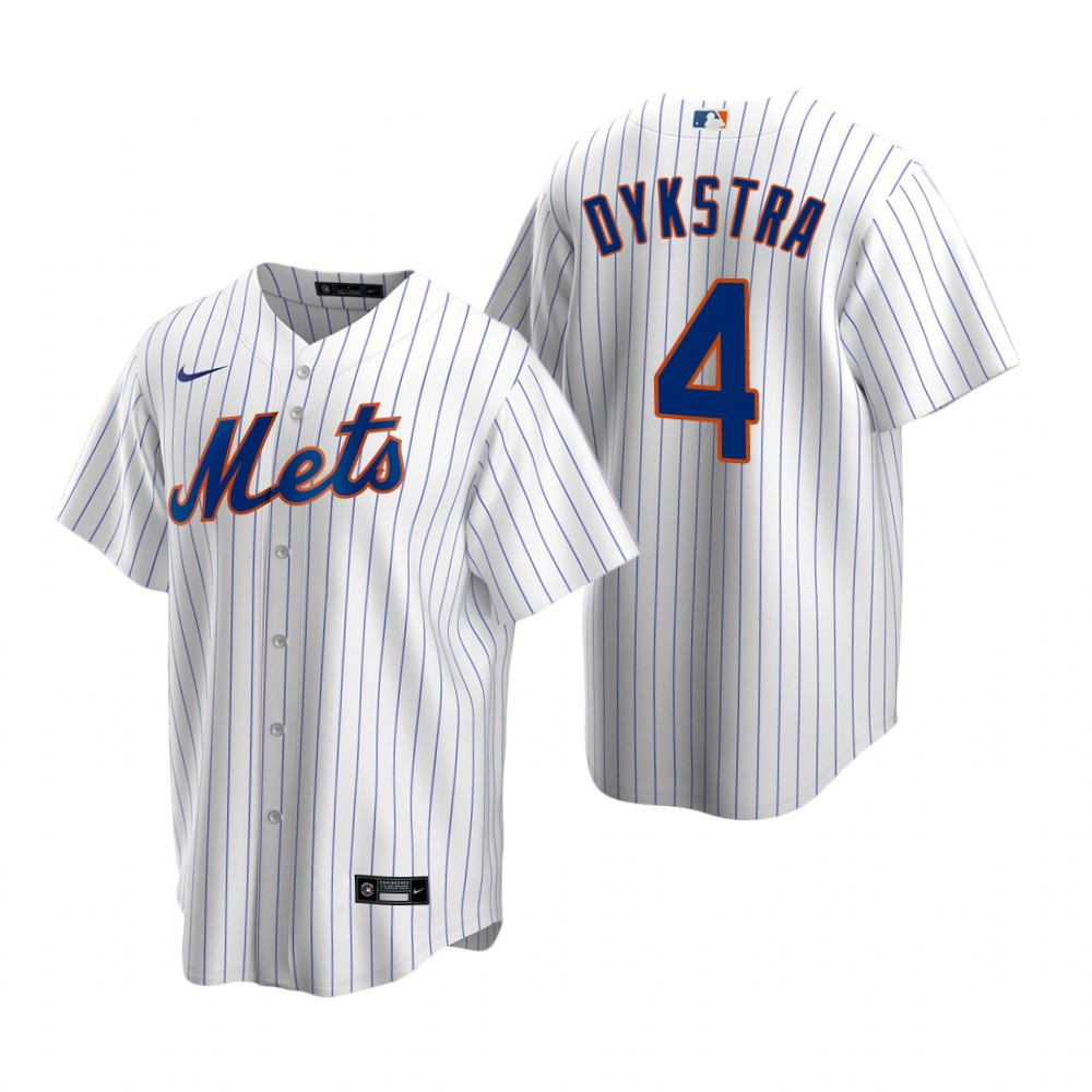 Mens New York Mets #4 Lenny Dykstra 2020 Retired Player White Jersey Gift For Mets Fans