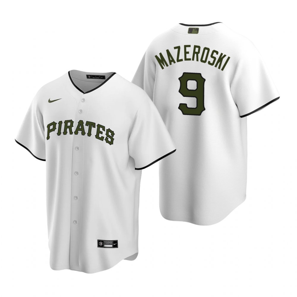 Mens Pittsburgh Pirates #9 Bill Mazeroski 2020 Alternate White Jersey Gift For Pirates Fans