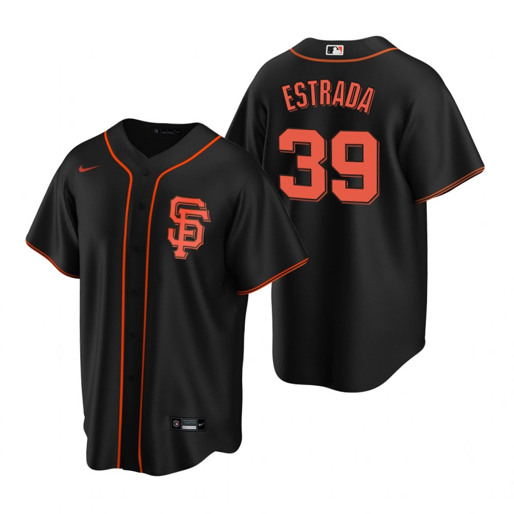 Mens San Francisco Giants #5 Thairo Estrada 2020 Alternate Black Jersey Gift For Giants Fans