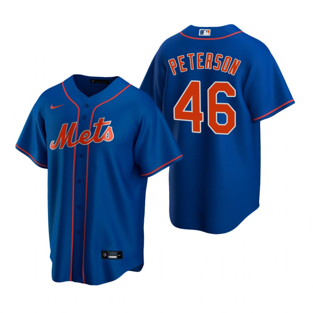 Mens New York Mets #46 David Peterson 2020 Royal Blue Jersey Gift For Mets Fans