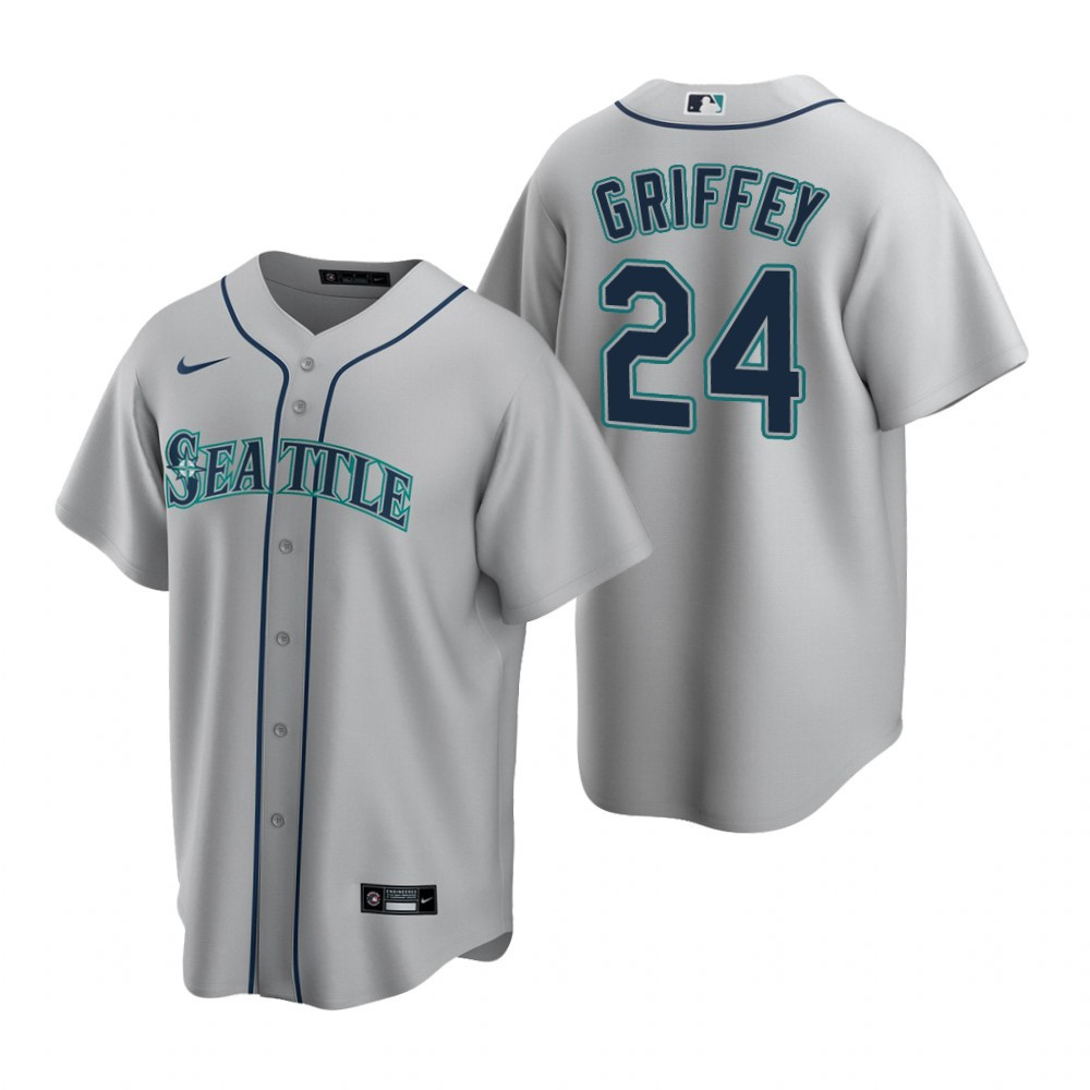 Mens Seattle Mariners #24 Ken Griffey Jr. 2020 Road Gray Jersey Gift For Mariners Fans