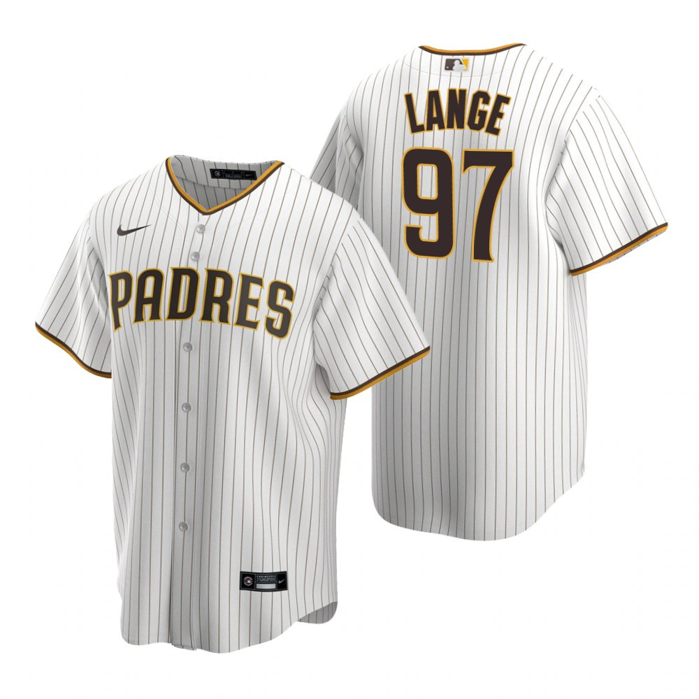 Mens San Diego Padres #97 Justin Large 2020 Home White Jersey Gift For Padres Fans