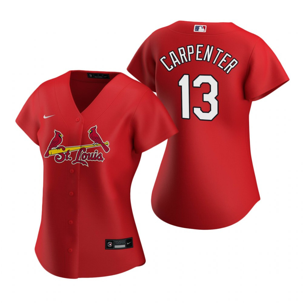 Womens St Louis Cardinals #13 Matt Carpenter 2020 Red Jersey Gift For Cardinals Fans