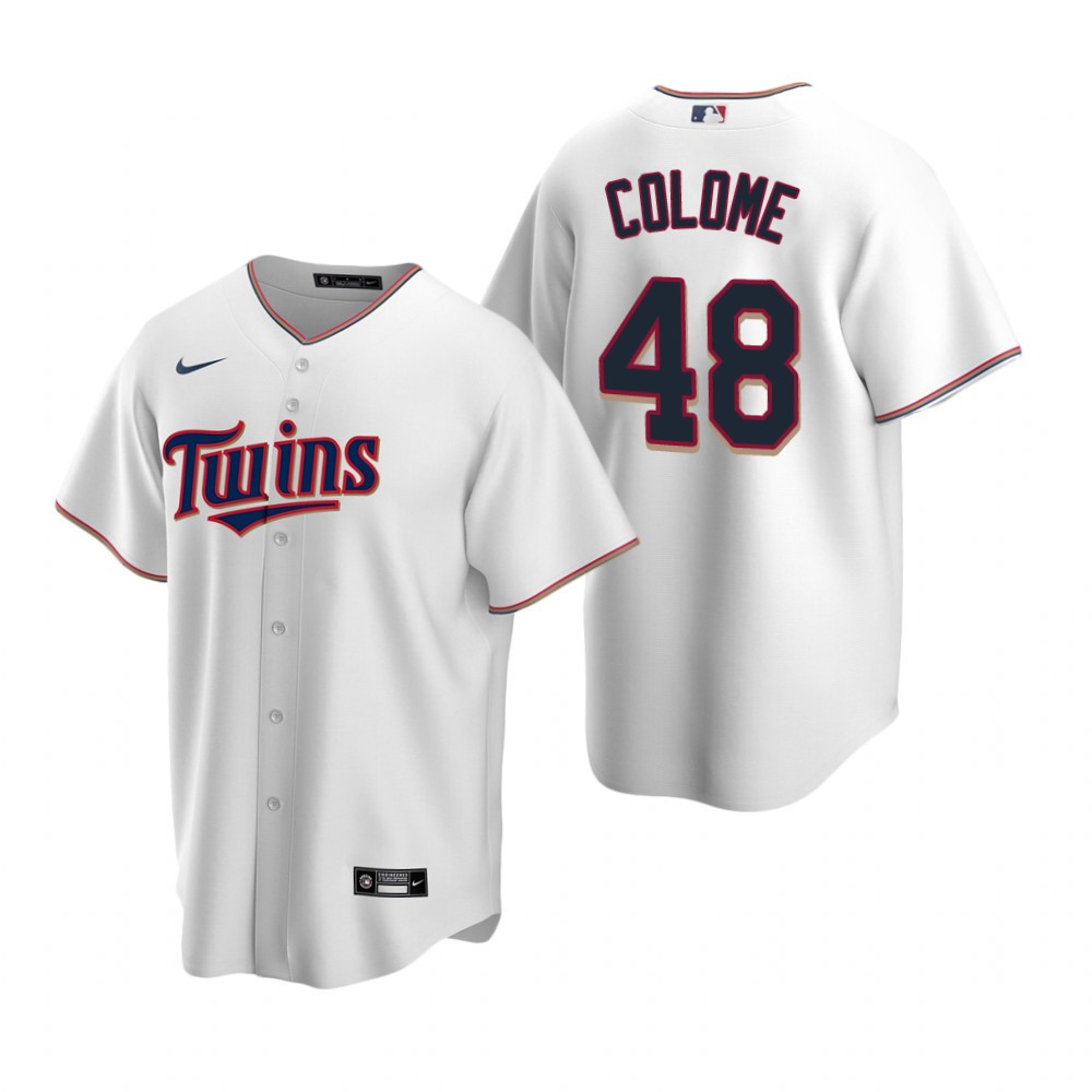 Mens Minnesota Twins #48 Alex Colome Home White Jersey Gift For Twins Fans