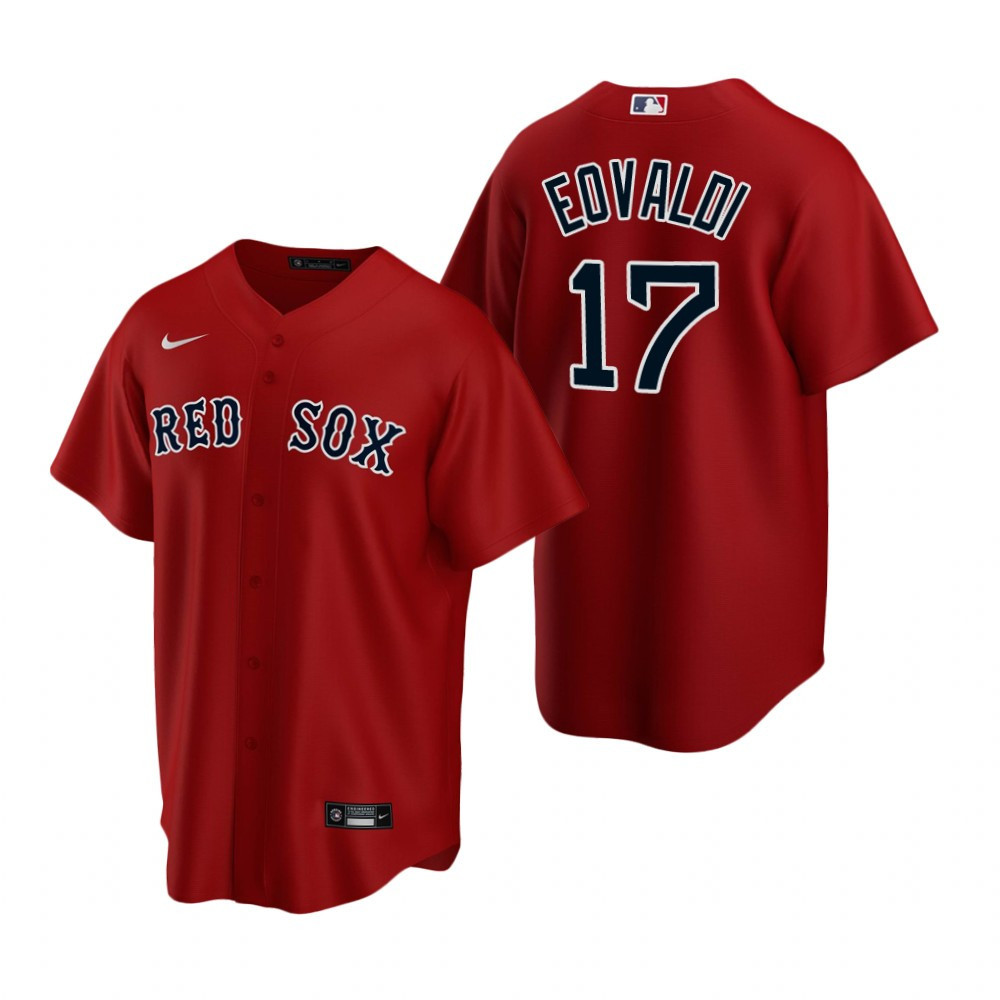 Mens Boston Red Sox #17 Nathan Eovaldi Alternate Red Jersey Gift For Red Sox Fans