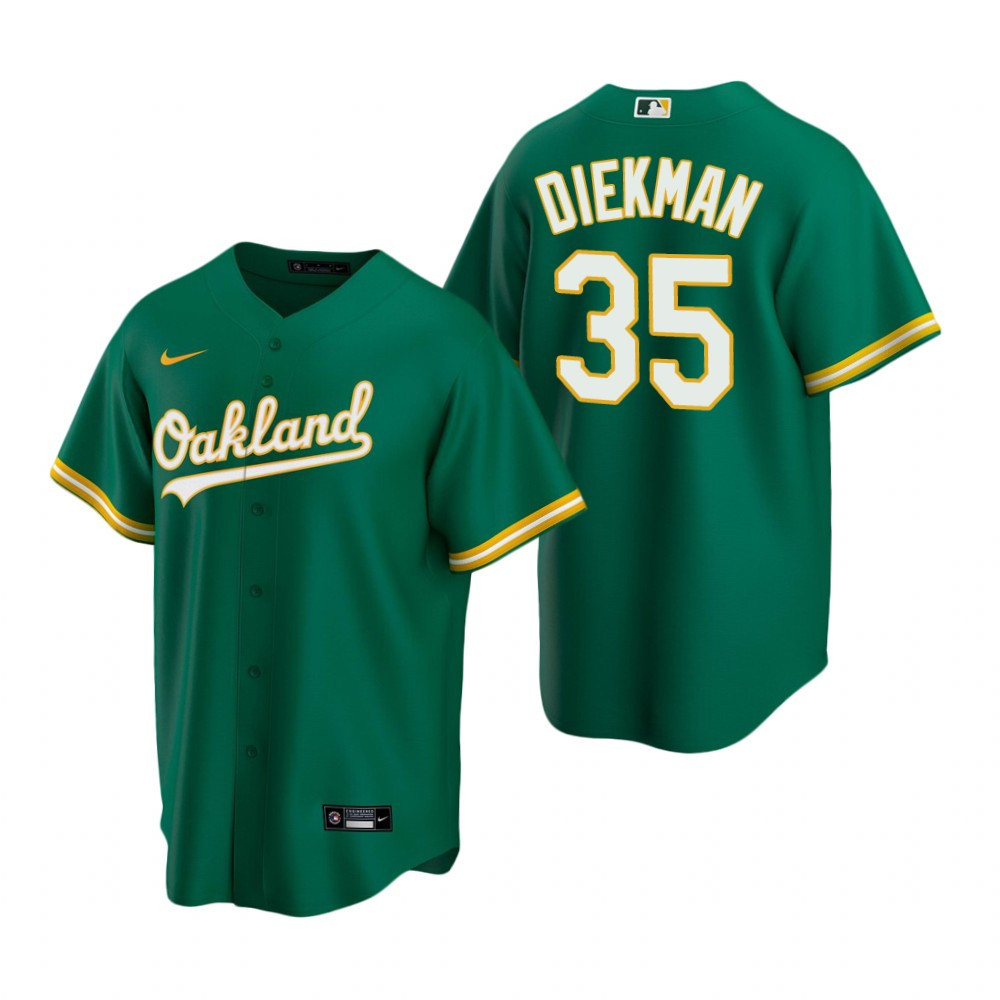 Mens Oakland Athletics #35 Jake Diekman 2020 Alternate Green Jersey Gift For Athletics Fans