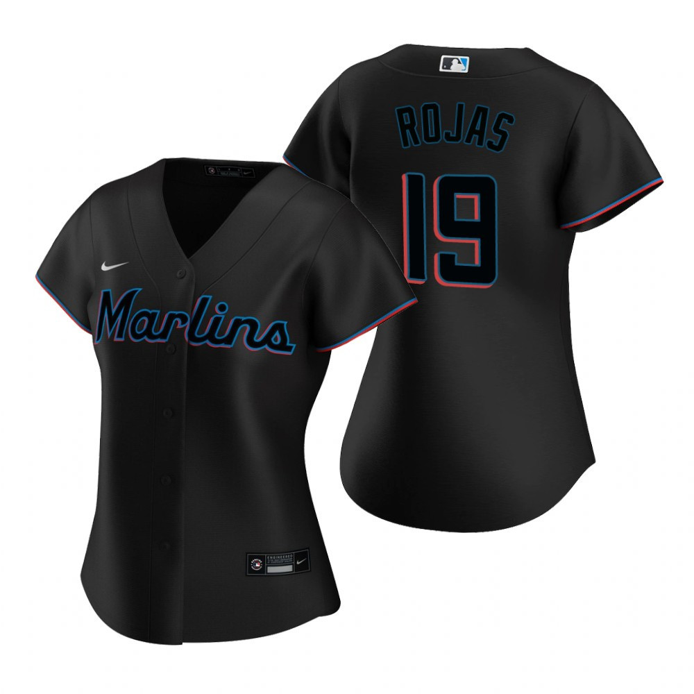 Womens Miami Marlins #19 Miguel Rojas 2020 Black Jersey Gift For Marlins Fans