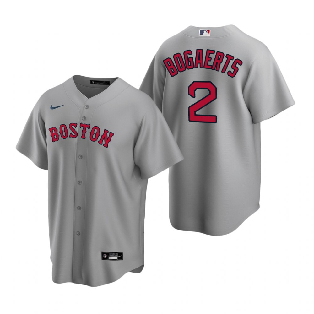 Mens Boston Red Sox #2 Xander Bogaerts Road Gray Jersey Gift For Red Sox Fans