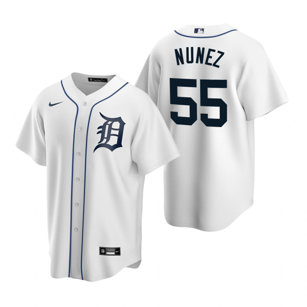 Mens Detroit #55 Renato Nunez Home White Jersey Gift For Tigers Fans