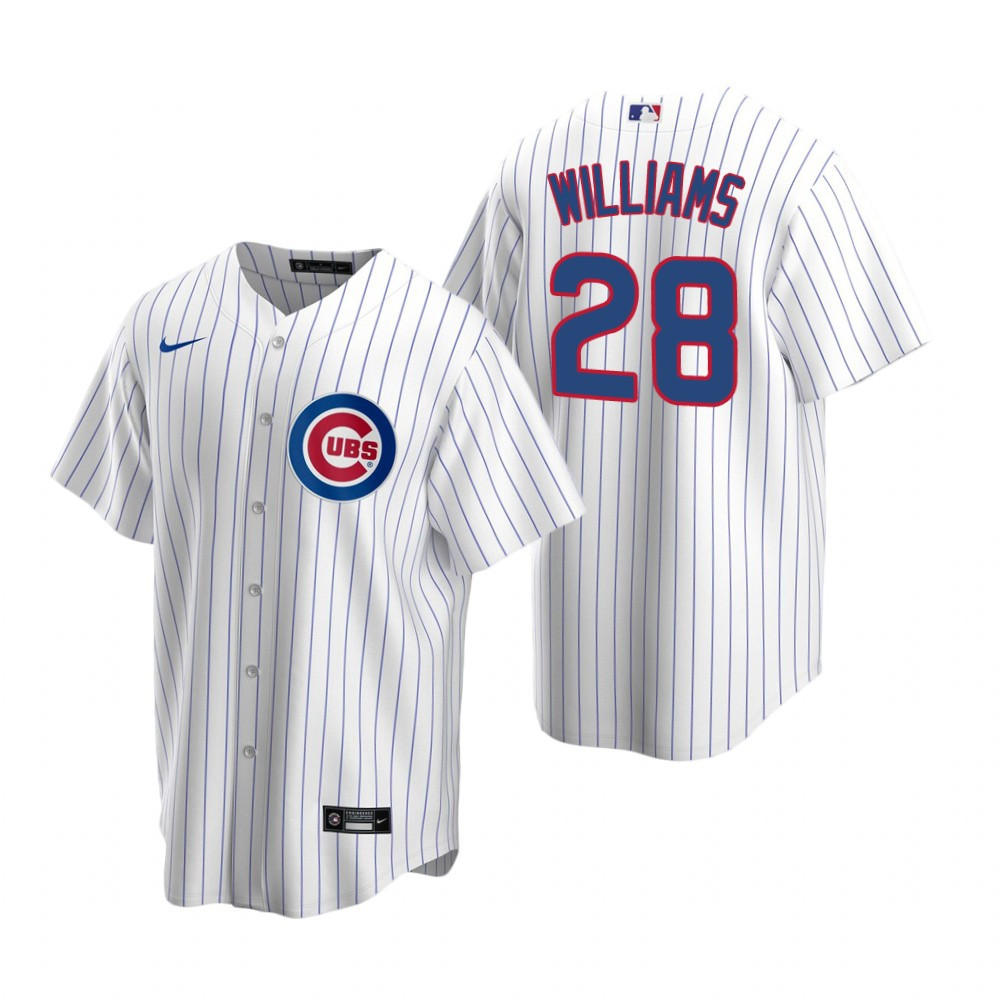 Mens Chicago Cubs #28 Mitch Williams Retired Player White Jersey Gift For Cubs Fans