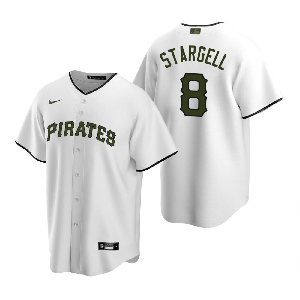 Mens Pittsburgh Pirates #8 Willie Stargell 2020 Alternate White Jersey Gift For Pirates Fans