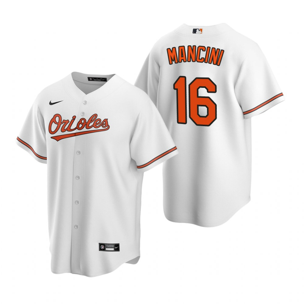 Mens Baltimore Orioles #16 Trey Mancini 2020 Home White Jersey Gift For Orioles Fans
