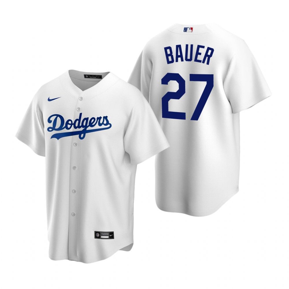 Mens Los Angeles Dodgers #27 Trea Turner 2020 Home White Jersey Gift For Dodgers Fans