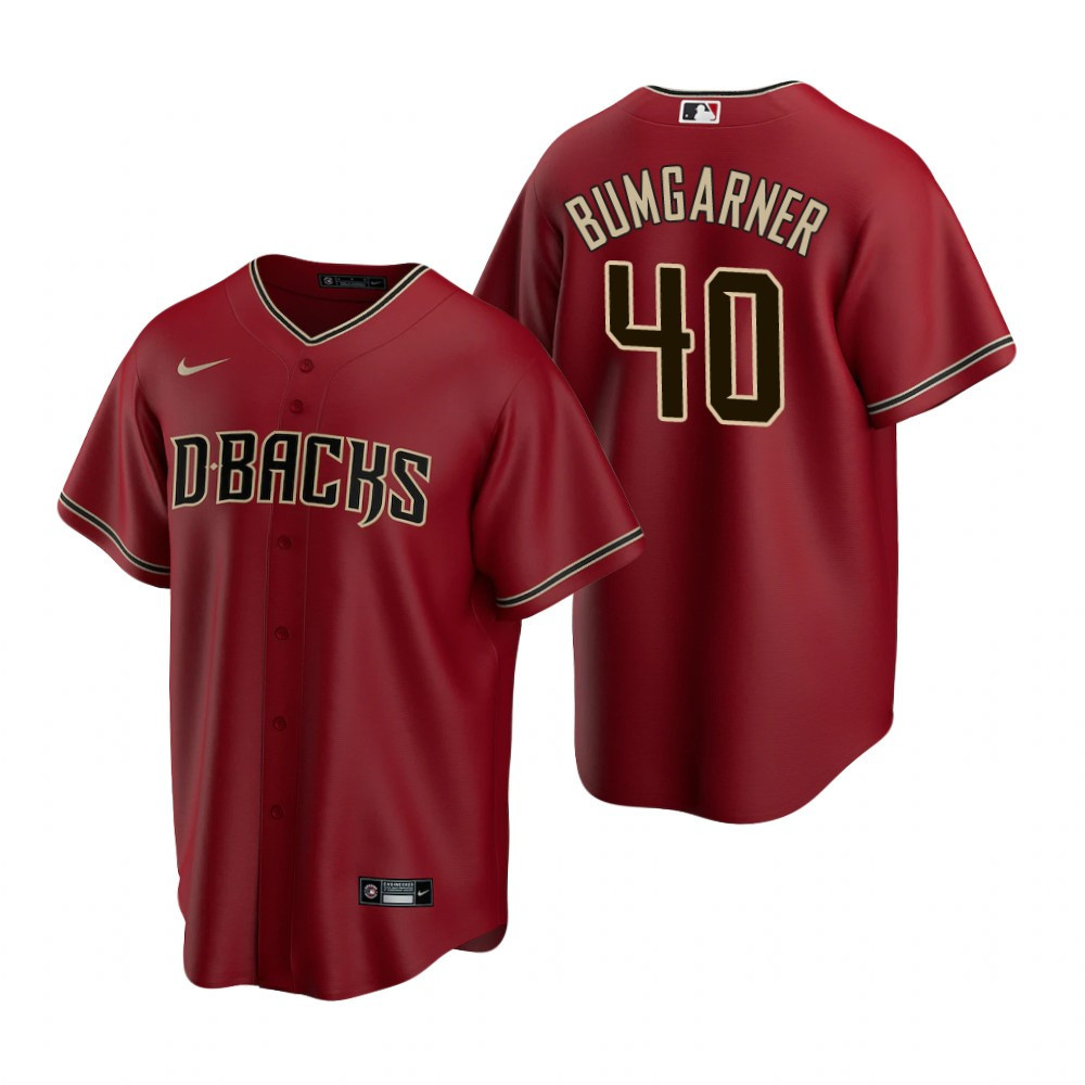 Mens Arizona Diamondbacks #40 Madison Bumgarner Alternate Red Jersey Gift For Diamondbacks Fans