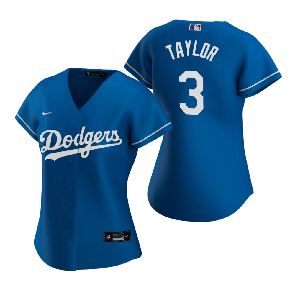Womens Los Angeles Dodgers #3 Chris Taylor 2020 Royal Blue Jersey Gift For Dodgers Fans