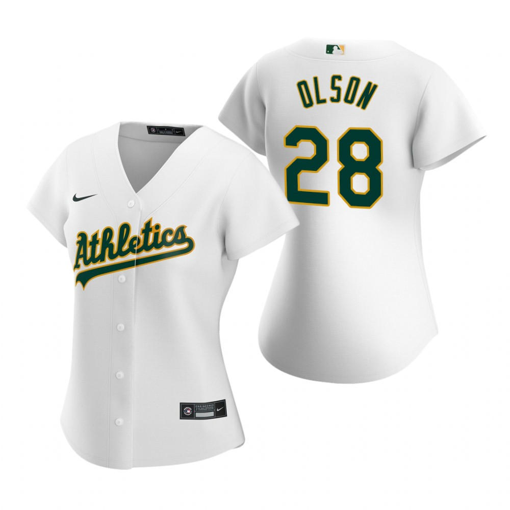 Women'S Athletics #28 Matt Olson White 2020 Alternate Jersey Gift For Athletics Fan