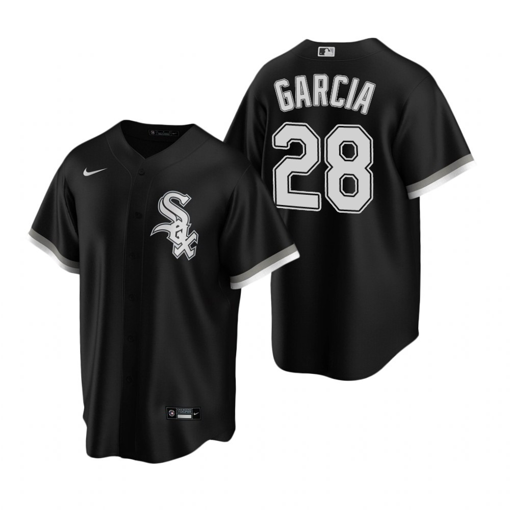Mens White Sox #28 Leury Garcia Black 2020 Alternate Jersey Gift For White Sox Fan