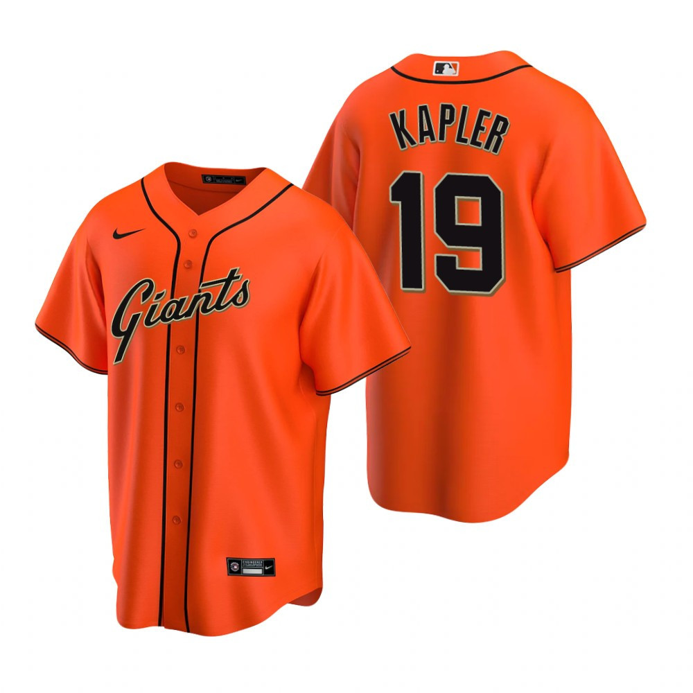 Mens San Francisco Giants #19 Gabe Kapler 2020 Alternate Orange Jersey Gift For Giants Fans