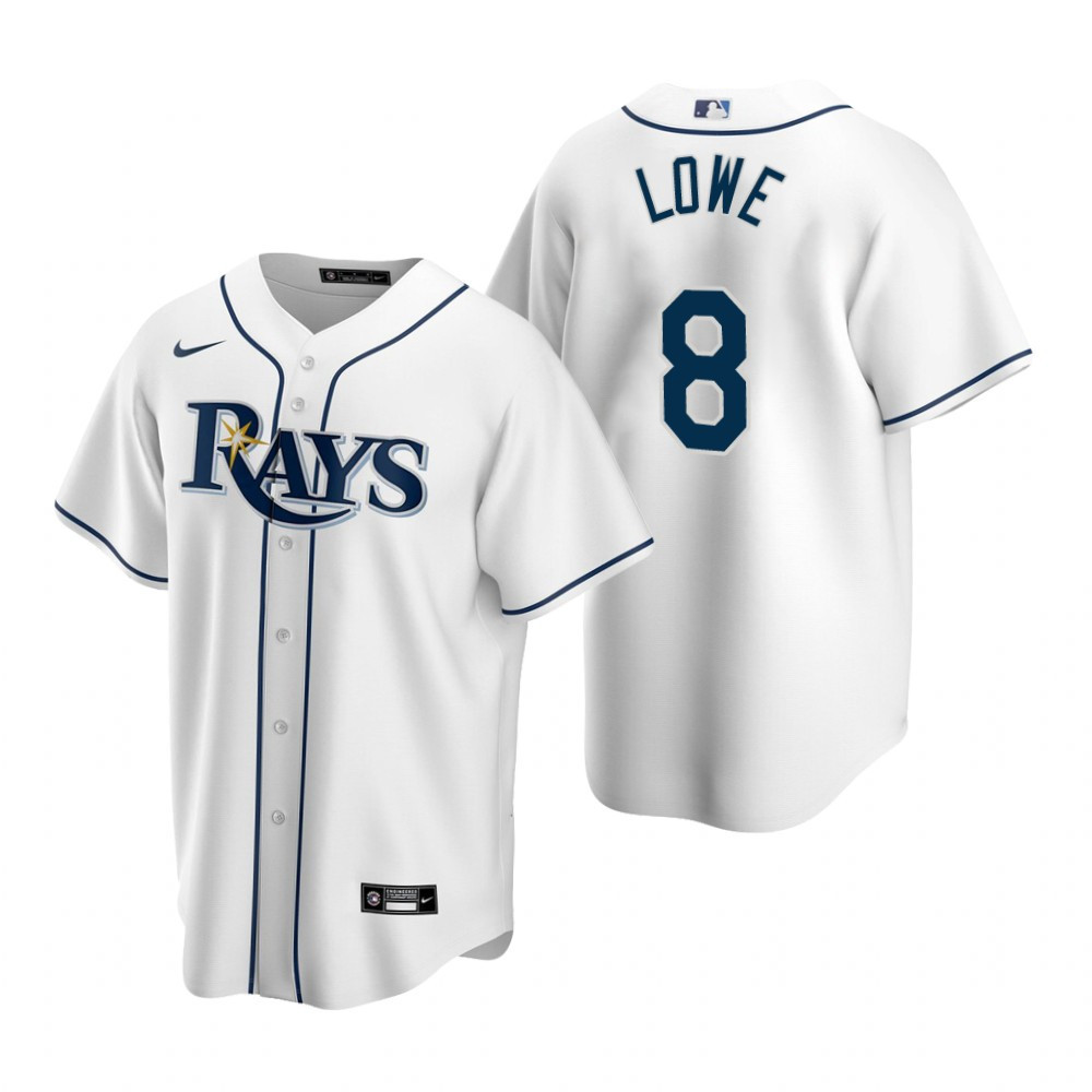 Mens Tampa Bay Rays #8 Brandon Lowe Home Wihte Jersey Gift For Rays Fans