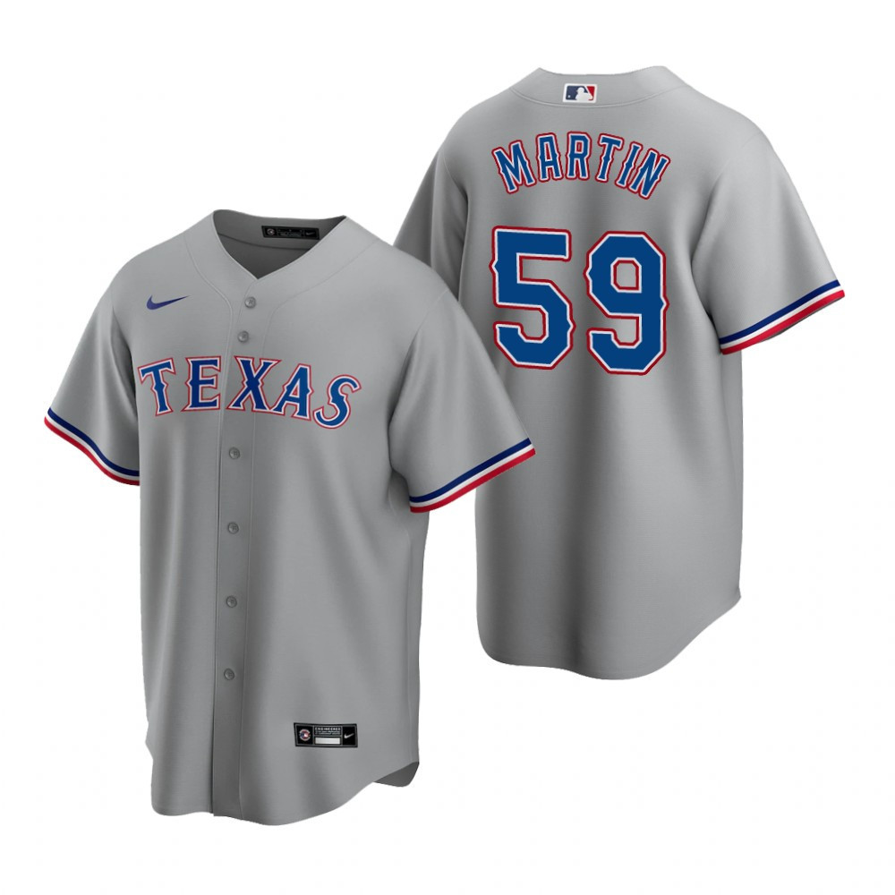 Mens Texas Rangers #59 Brett Martin Road Gray Jersey Gift For Rangers Fans