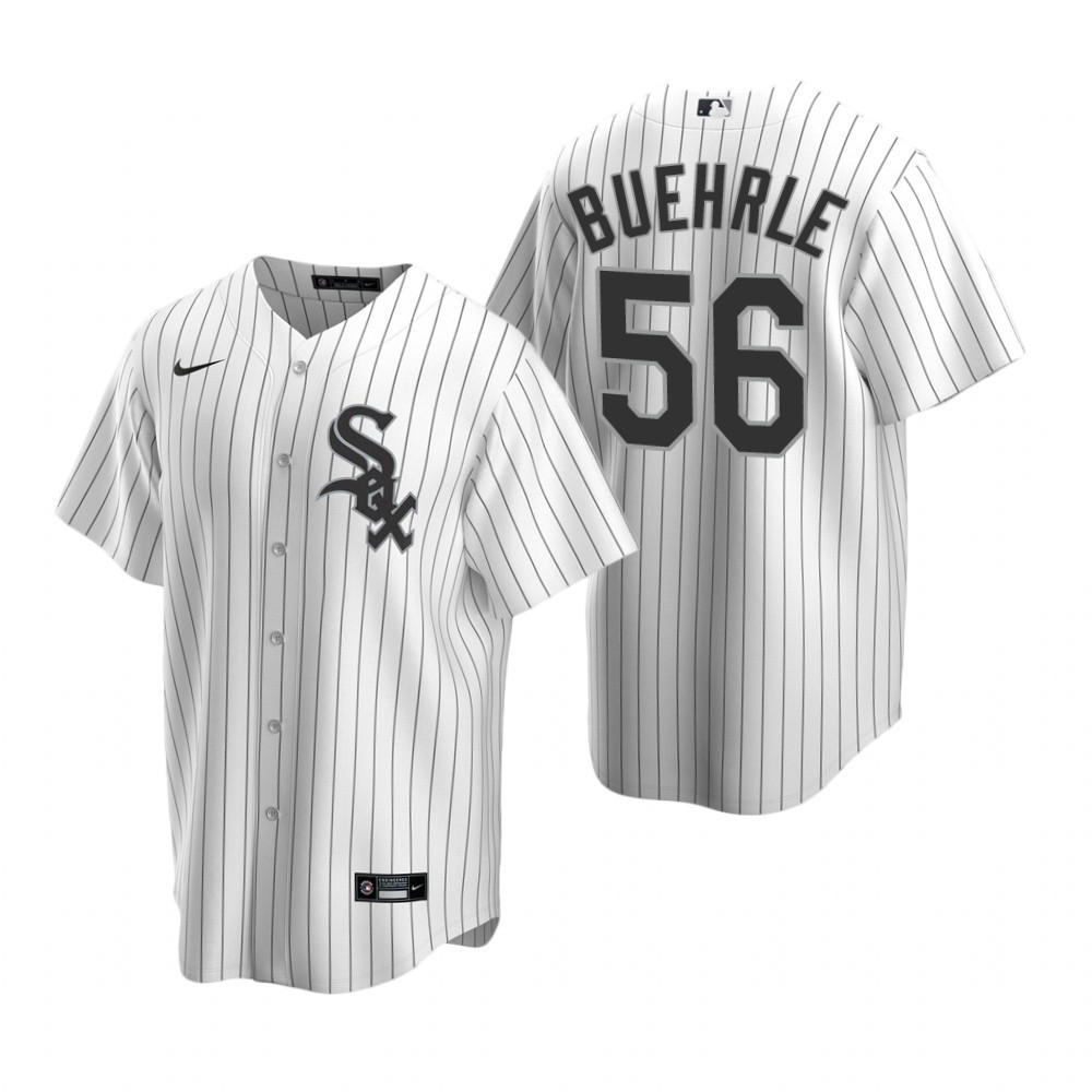 Mens Chicago White Sox #56 Mark Buehrle Retired Player White Jersey Gift For White Sox Fans