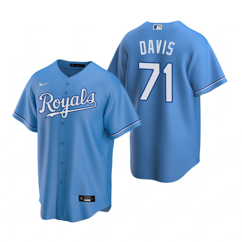 Mens Kansas City Royals #71 Wade Davis Alternate Light Blue Jersey Gift For Royals Fans