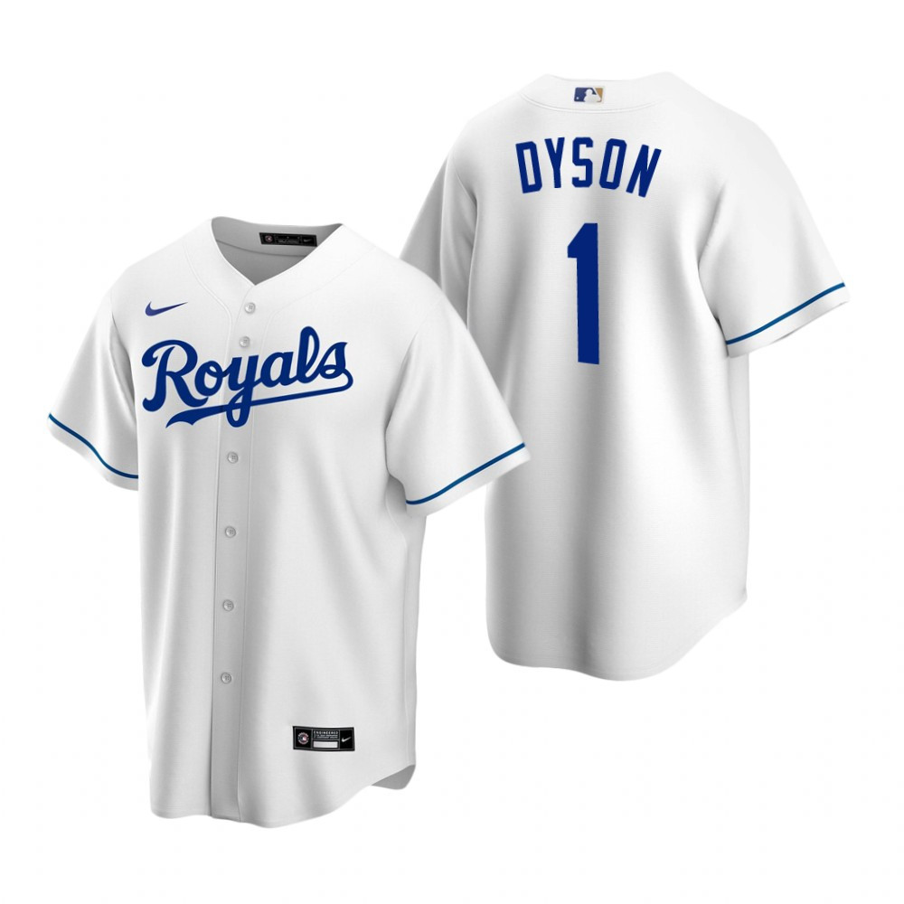 Mens Kansas City Royals #1 Jarrod Dyson Home White Jersey Gift For Royals Fans