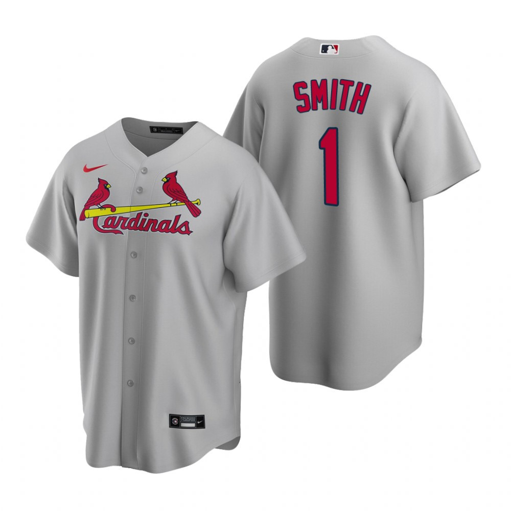 Mens St. Louis Cardinals #1 Ozzie Smith Road Gray Jersey Gift For Cardinals Fans