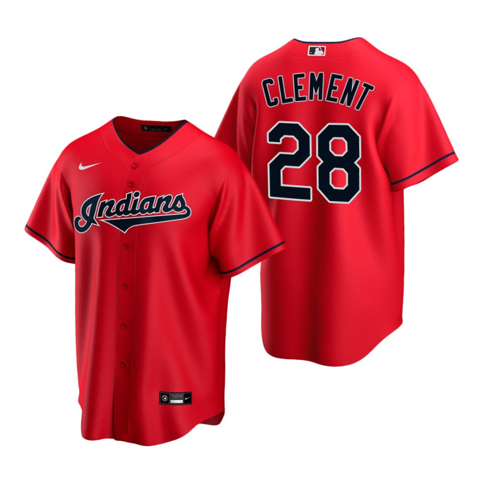 Mens Cleveland Baseball #28 Ernie Clement 2020 Alternate Red Jersey Gift For Cleveland Baseball Fans