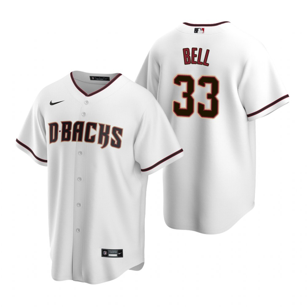 Mens Arizona Diamondbacks #33 Jay Bell 2020 Retired White Jersey Gift For Phillies Fans