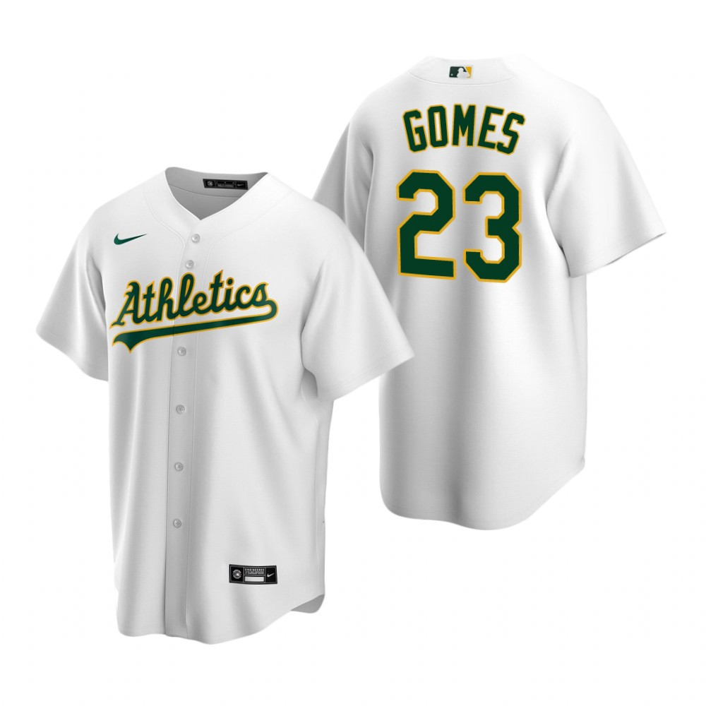 Mens Athletics #23 Yan Gomes White Home Jersey Gift For Athletics Fans