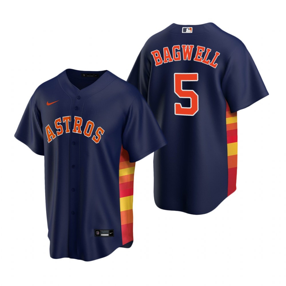Mens Houston Astros #5 Jeff Bagwell 2020 Alternate Navy Jersey Gift For Astros Fans