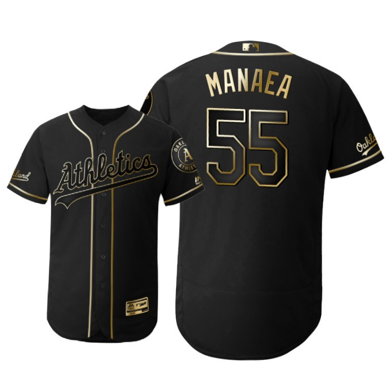 Oakland Athletics #55 Sean Manaea Mlb 2019 Golden Edition Black Jersey Gift For Athletics Fans