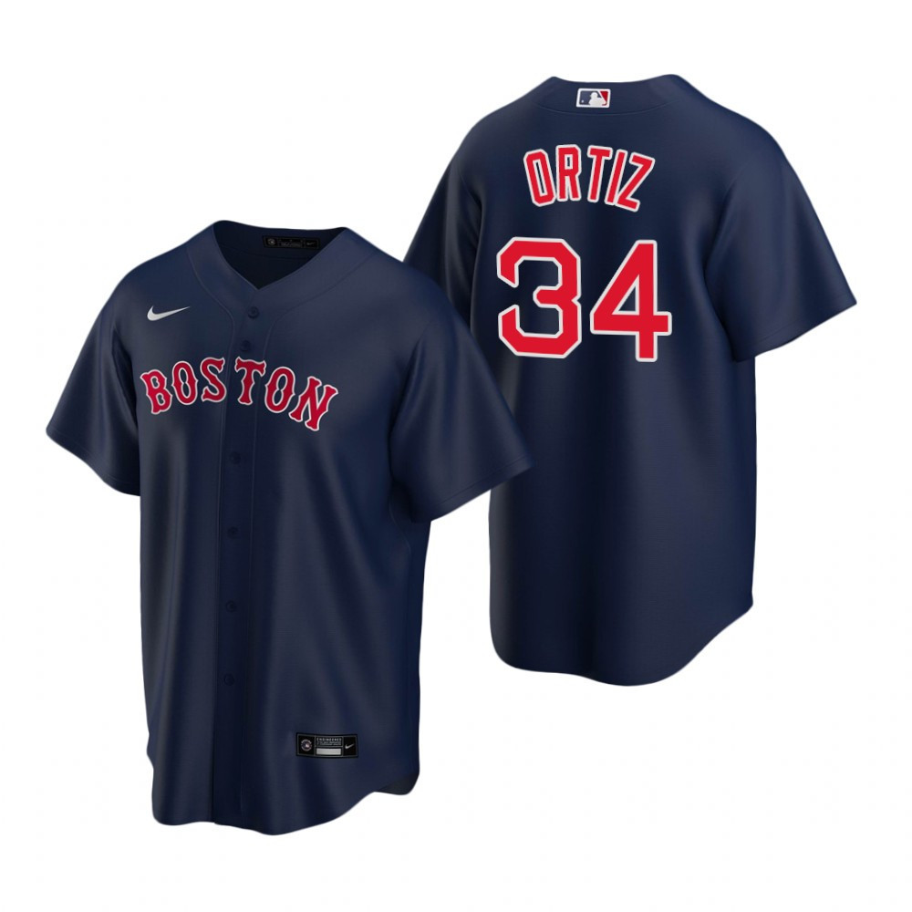 Youth Boston Red Sox #34 David Ortiz 2020 Navy Jersey Gift For Red Sox Fans