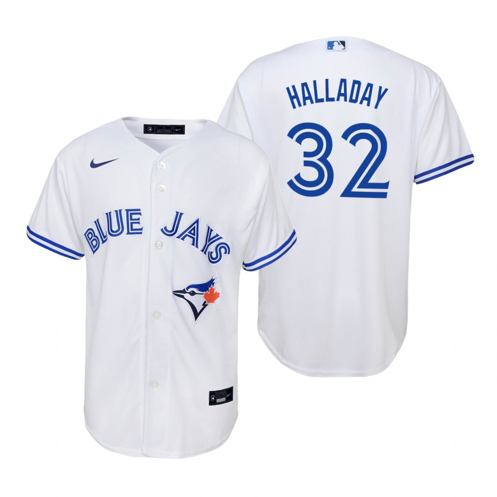 Youth Toronto Blue Jays #32 Roy Halladay 2020 White Jersey Gift For Blue Jays Fans