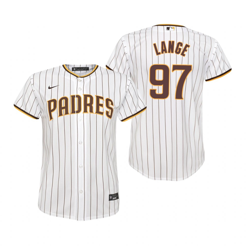 Youth San Diego Padres #97 Justin Lange 2020 White Jersey Gift For Padres Fans