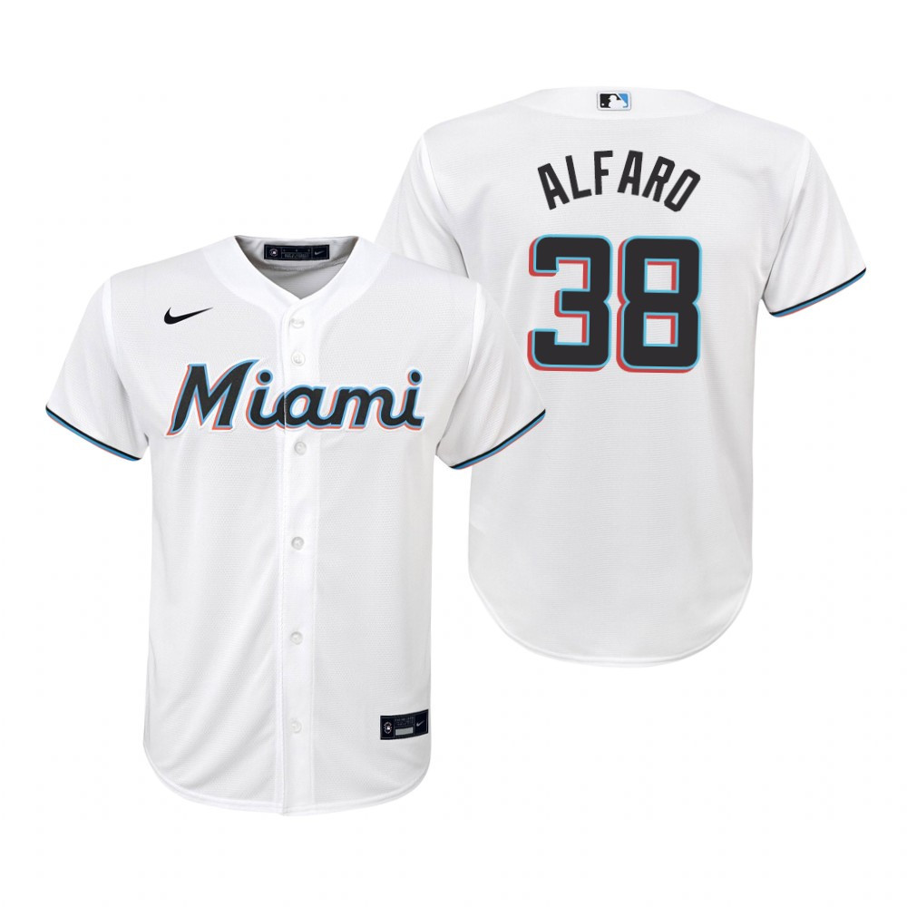 Youth Miami Marlins #38 Jorge Alfaro 2020 Alternate White Jersey Gift For Marlins Fans