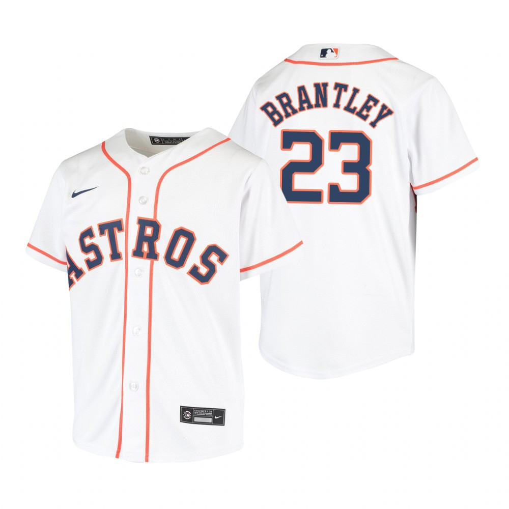 Youth Houston Astros #23 Michael Brantley 2020 White Jersey Gift For Astros Fans