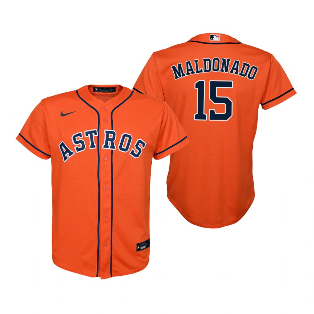 Youth Houston Astros #15 Martin Maldonado 2020 Orange Jersey Gift For Astros Fans