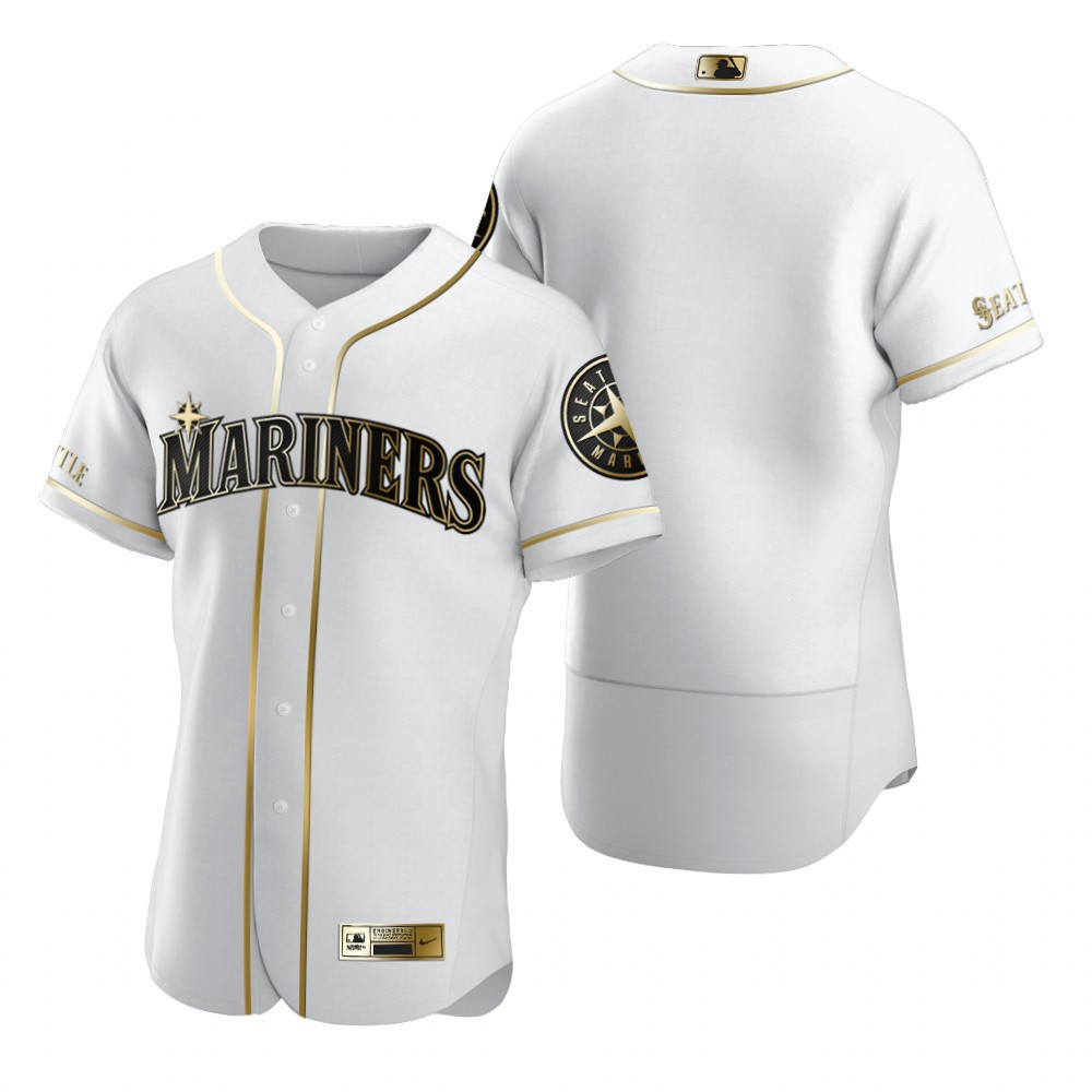 Seattle Mariners Mlb Golden Edition White Jersey Gift For Mariners Fans