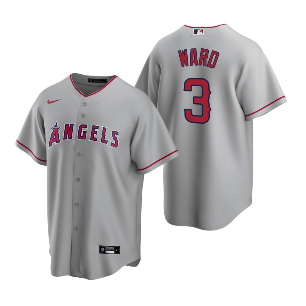 Mens Los Angeles Angels #3 Taylor Ward 2020 Road Gray Jersey Gift For Phillies Fans