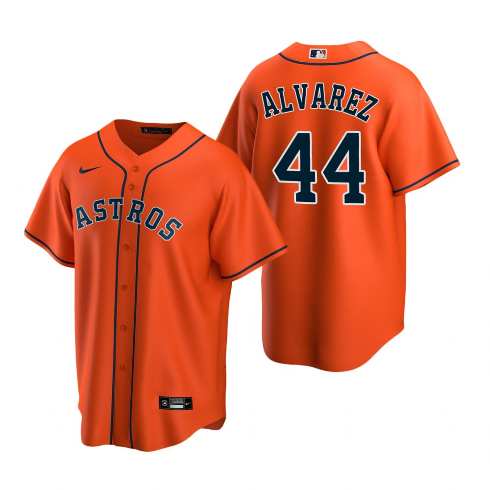 Mens Houston Astros #44 Yordan Alvarez 2020 Alternate Orange Jersey Gift For Astros Fans