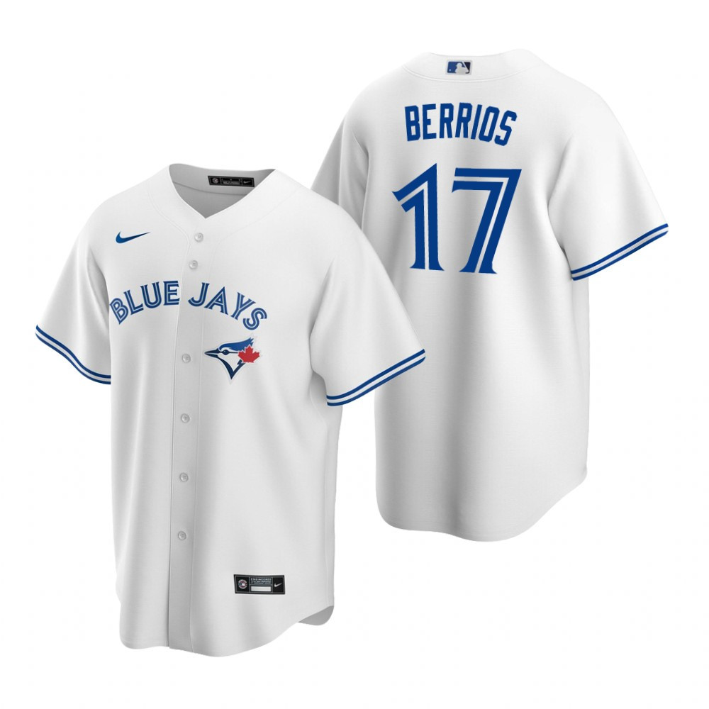 Mens Blue Jays #17 Jose Berrios White Home Jersey Gift For Blue Jays Fans