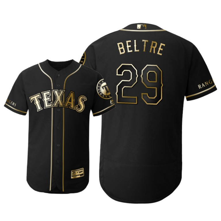 Texas Rangers #29 Adrian Beltre Mlb 2019 Golden Edition Black Jersey Gift For Rangers Fans