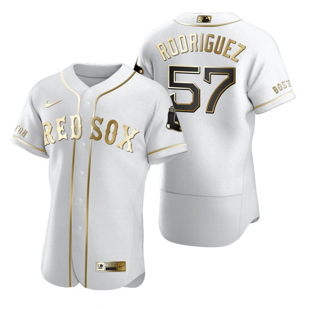 Boston Red Sox #57 Eduardo Rodriguez Mlb Golden Edition White Jersey Gift For Red Sox Fans
