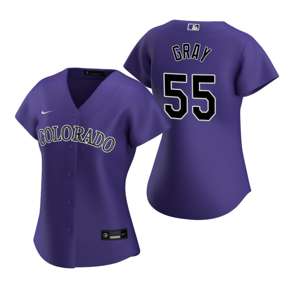 Womens Colorado Rockies #55 Jon Gray 2020 Purple Jersey Gift For Rockies Fans
