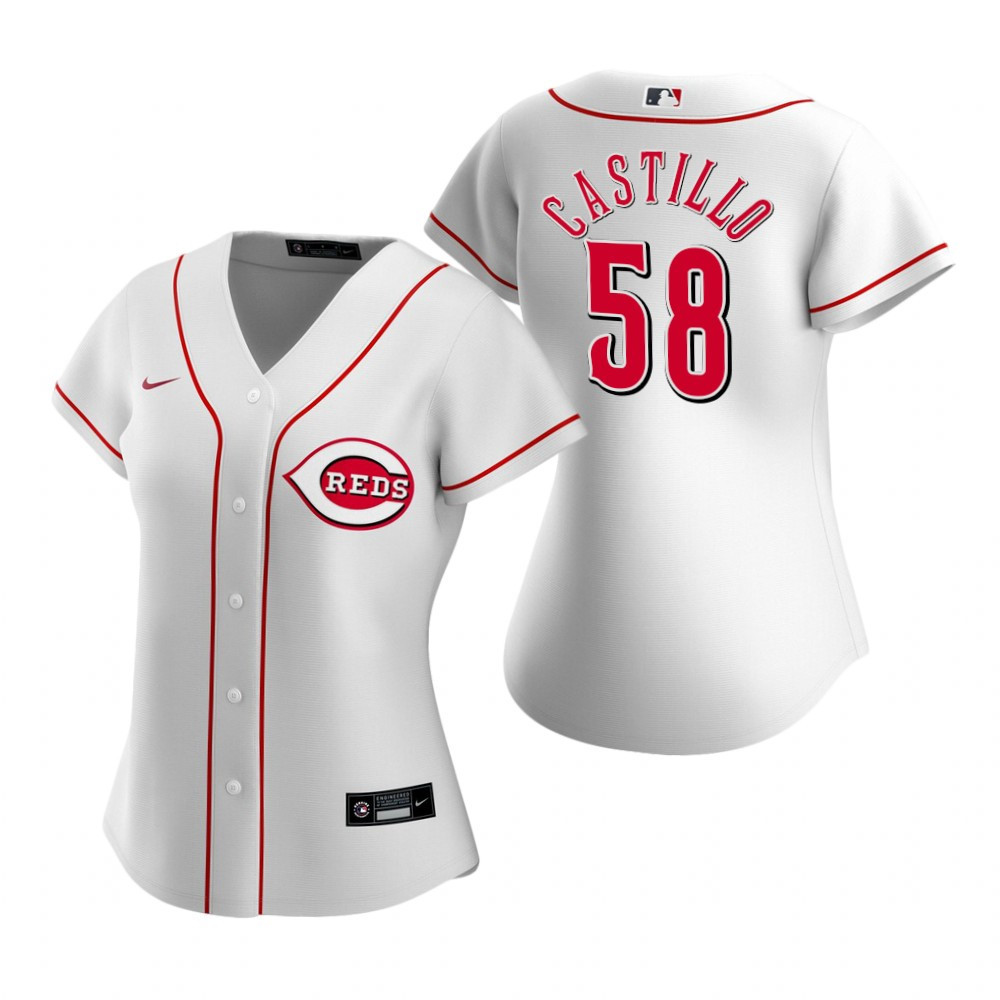 Womens Cincinnati Reds #58 Luis Castillo 2020 White Jersey Gift For Reds Fans