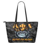 Africazone Leather Tote - Alpha Phi Alpha Ape Leather Tote | Africazone
